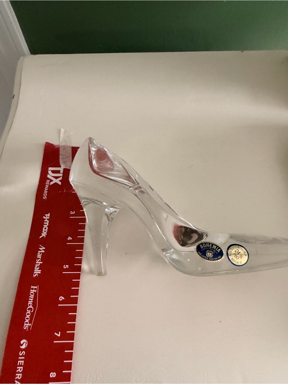 Vintage Bohemia Czech Republic 24% Lead Crystal Cinderella Slipper Figurine